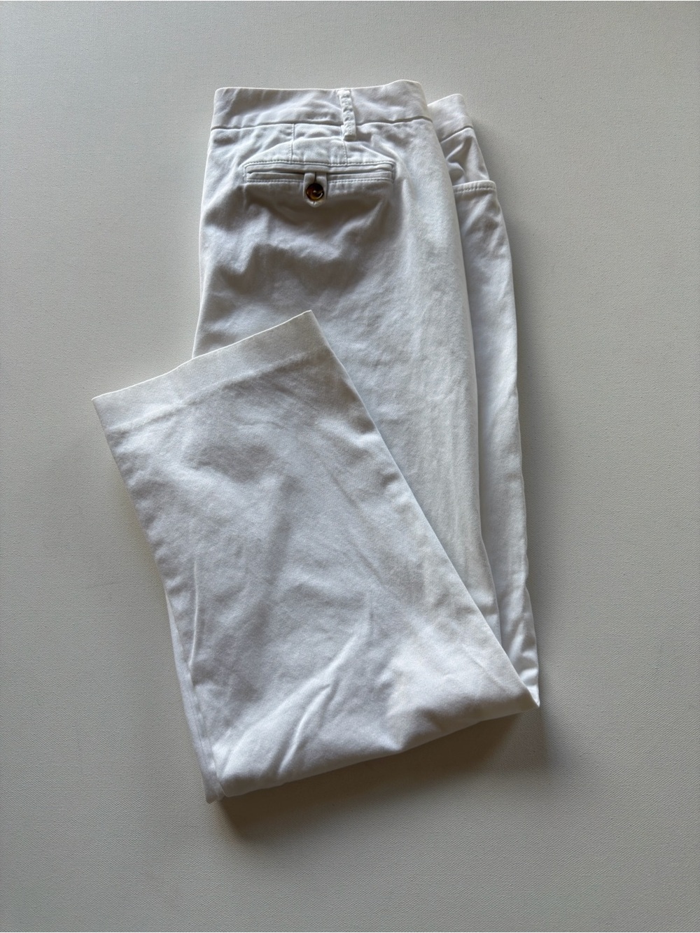 EUC Women's Lands End White Stretch Chino Pants Size 12x23" Inseam (E4)